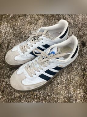 Adidas Samba Vegan Mens Size 7 Low White Gum Brown Black Gray Leather FW2427